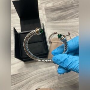 David Yurman Cable Classics Bracelet Malachite 14K Gold & Sterling Silver